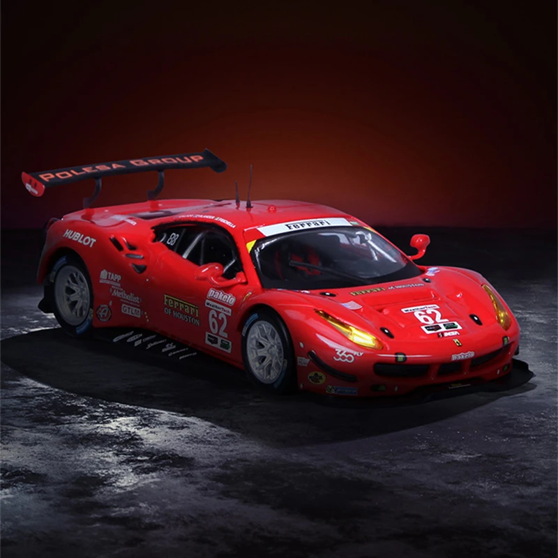 

Bburago New 1:43 Ferrari 488 GTE car model and toy car die-casting static model collection dedicated Le Mans rally car
