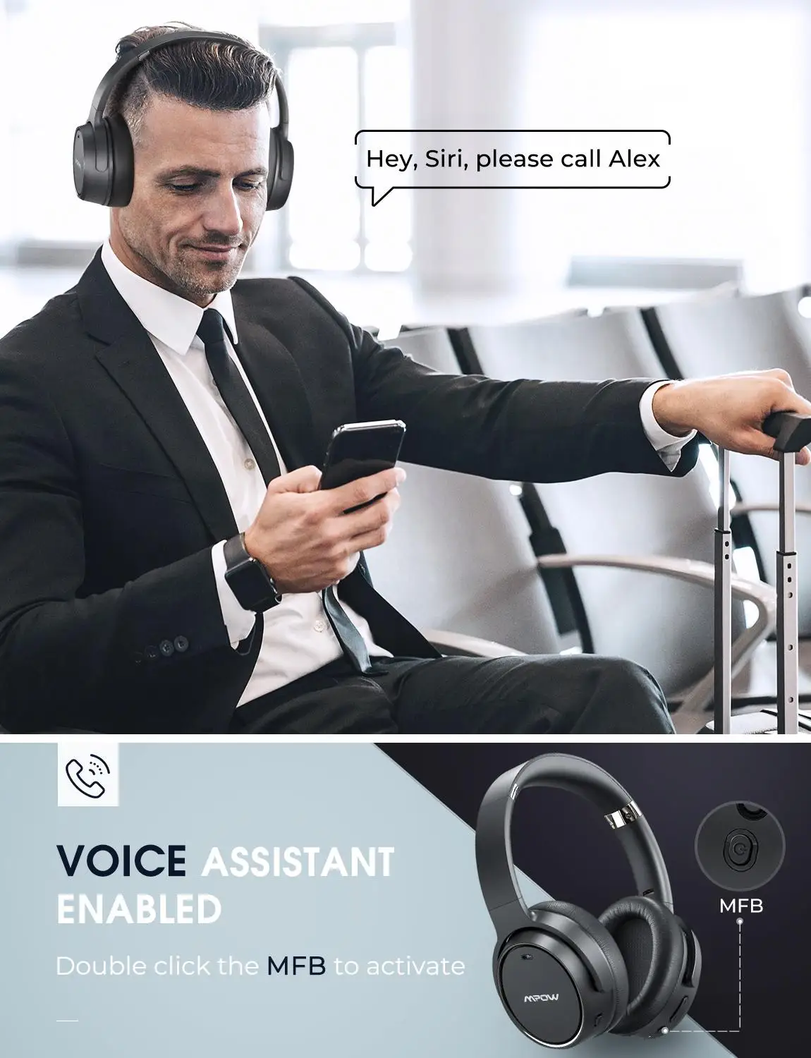 Mpow H19 Bluetooth 5.0 Wireless Over-Ear Headphone
