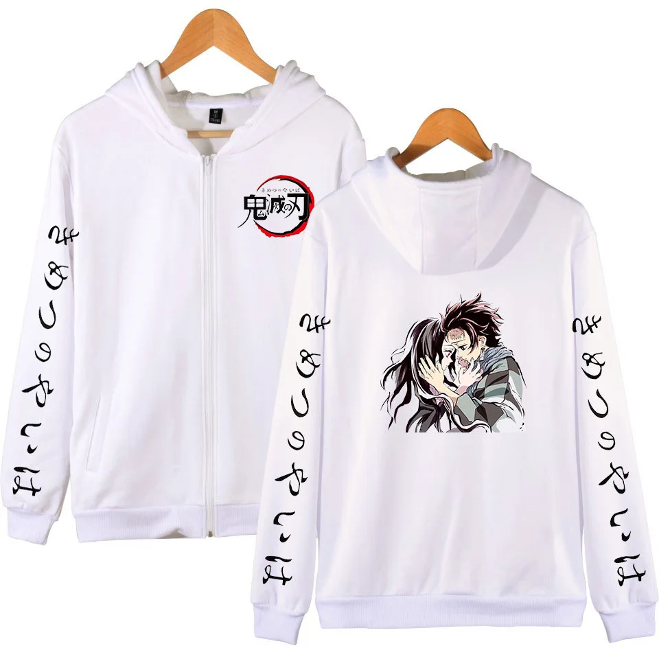 Demon Slayer: Kimetsu no Yaiba пальто на молнии с длинным рукавом куртка Аниме и куртки размера плюс толстовки и толстовки