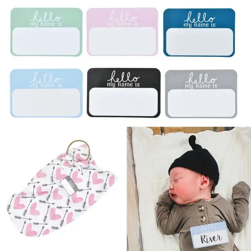 Baby Swaddling Blankets Newborn Name Sticker Hello My Name Is Sticker Baby Sticker Hospital Photo Milestone Sticker Baby Name Sticker Baby Photo Prop Baby Announcement Sticker