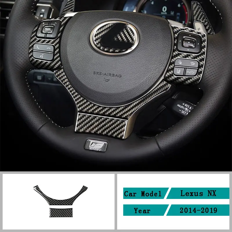 Carbon Fiber Car Accessories Interior Steering Wheel Decoration Protective Decals Cover Trim Stickers For Lexus NX 2014-2019 | Автомобили