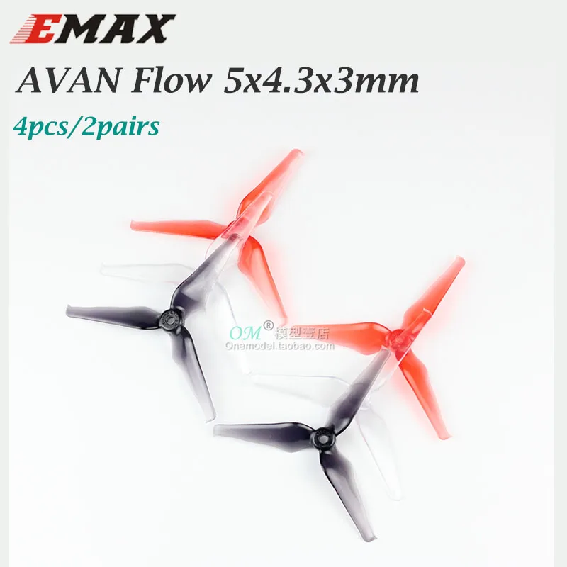 M./ 4 шт. (2 пары) EMAX AVAN Flow 5x4 3x3 мм 5 дюймов 3 Лопасти пропеллер реквизит 5CW 5CCW для
