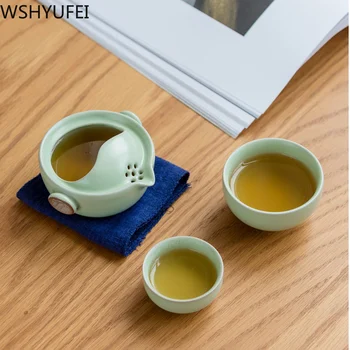 

New Style Ceramic Tea Set Set Travel Convenience Tea Set Dahongpao Teapot Office Household Drinking Set WSHYUFEI