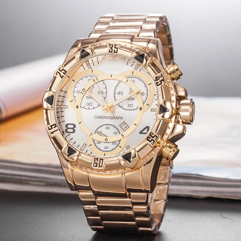 

FOSSIL Top Brand Men Wristwatch Golden Dial with Stainless Steel Strap Luxury Design Men Watch reloj deportivo hombre