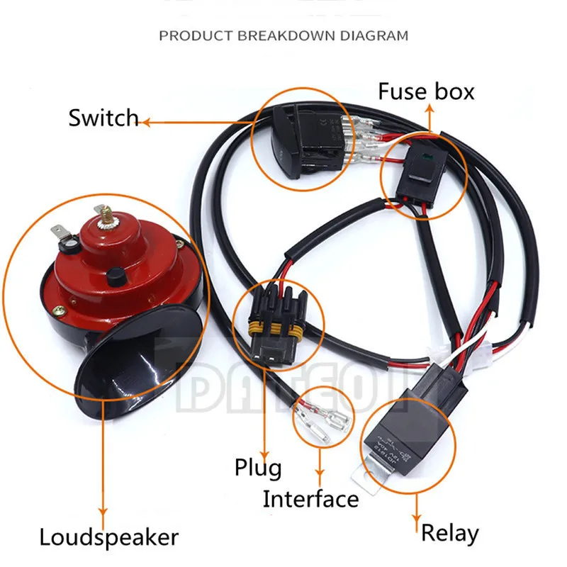 Diy Car Horn Harness 12v Car Snail Horn Modified Car Horn Harness
