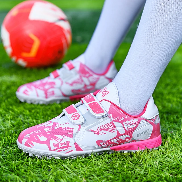 Zapatos de fútbol baratos para y niñas, zapatillas de fútbol para entrenamiento, color rosa _ AliExpress Mobile