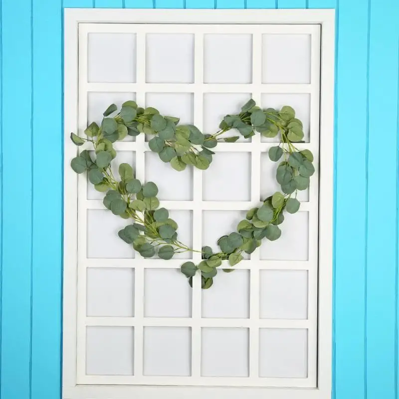 VKTECH New Artificial Rattan Delicate Texture Artificial Green Leaves Vine Rattan Simulate Wedding Party Ivy Wreath Wall Decor