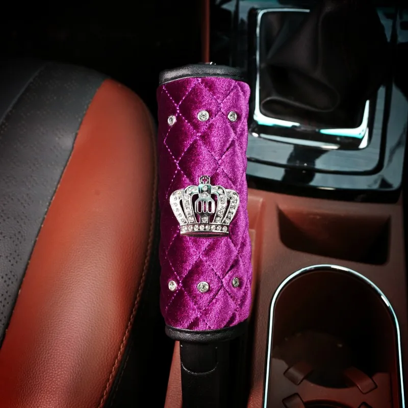 Soft-Plush-Car-Gear-Cover-Crystal-Crown-Auto-Hand-Brake-Cover-Shifter-Gear-Knob-Cover-Styling-Interior-135