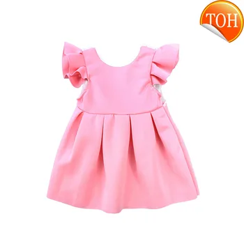 

New Toddler Infant Kids Baby Girl Lace Princess Dress Bow Ruffled Backless Sundress Cute Children Summer Dress 3M-3T