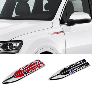 

A pair Side Sticker Leaf Emblem For Hyundai i40 Tucson Sonata Verna Solaris IX35 I30 Solaris Car Blade Rear Trunk Decoration