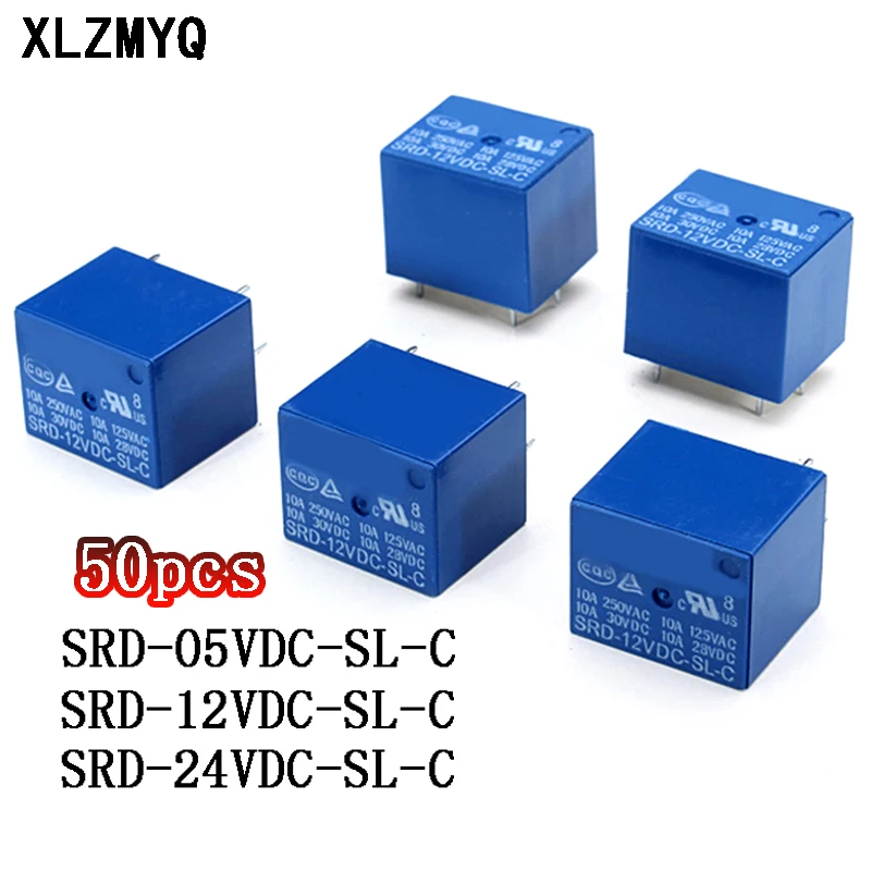 50 шт. реле мощности SRD-05VDC-SL-C SRD-05V 12V 24VDC-SL-C 5V 24V DC электронный комплект для