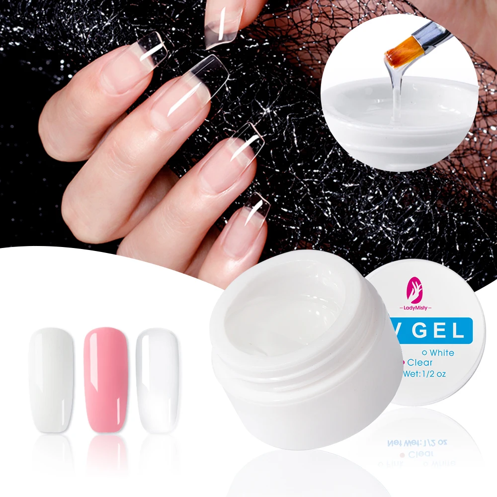 

Nail Extension Gel 3 Colors Poly Gel UV Builder Gel For Nail Extension Gels Pink / White / Clear Extension Gel