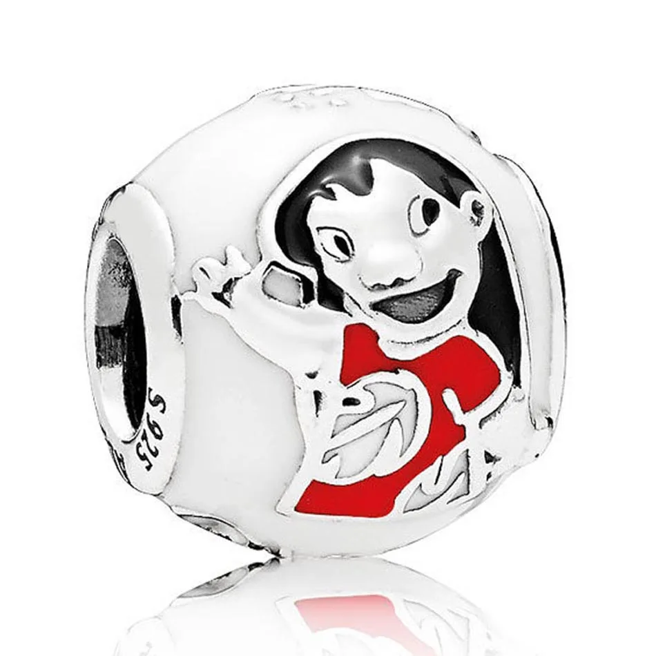 

Authentic 925 Sterling Silver Charm Lilo & Stitch Charms fit Lady Bracelet Jewelry