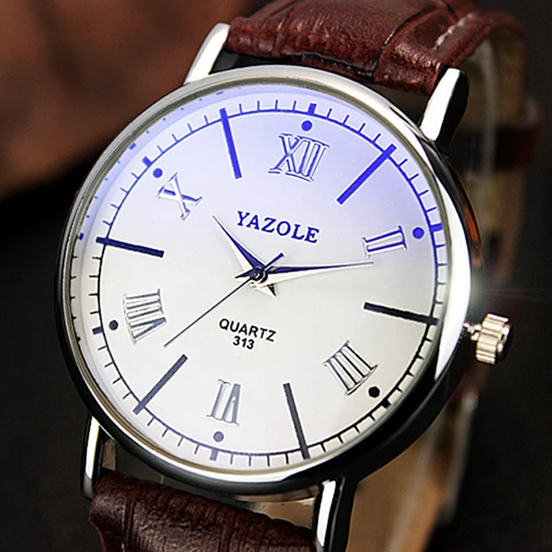 YAZOLE 2019 хит продаж модные простые мужские часы с римскими цифрами и циферблатом