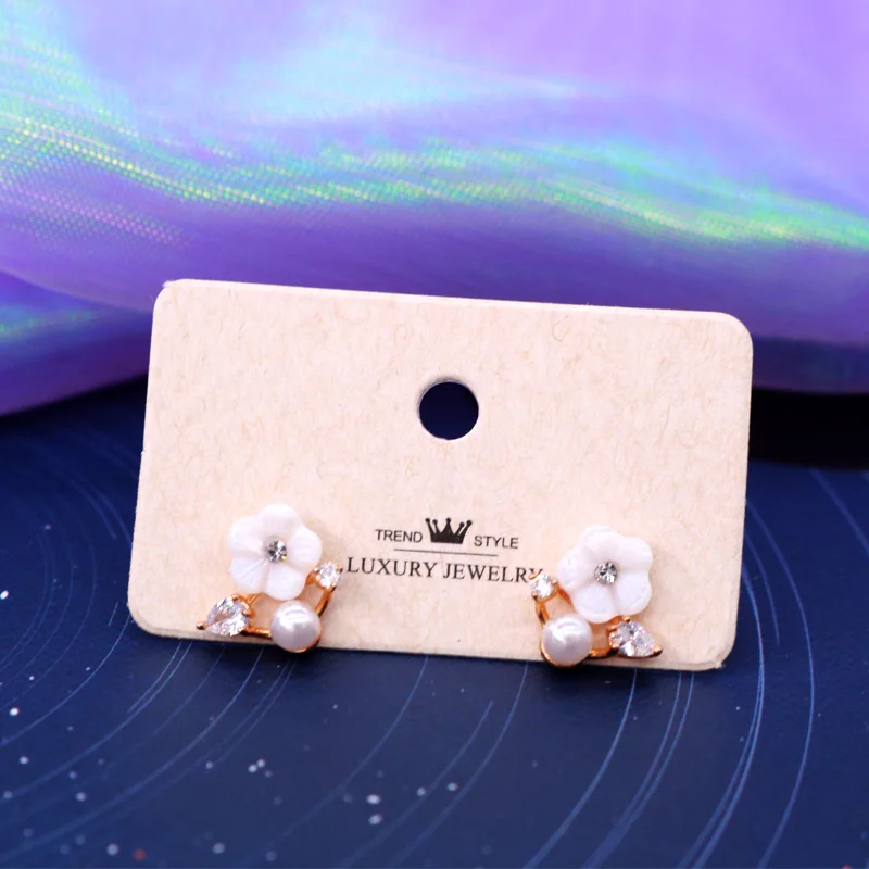 

Mini 3x5cm Earring Stud Display Paper Cards 100pcs/lot Fashion Jewelry Trendy Style Lovely DIY Ear Stud Packaging Tag Cards