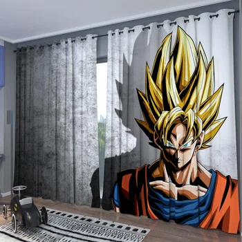 

Cartoon Dragon Ball Leaves 2 Panels/Set Window Curtains Block out Fabric Drapes Darkening Thermal Insulated Living Bedroom
