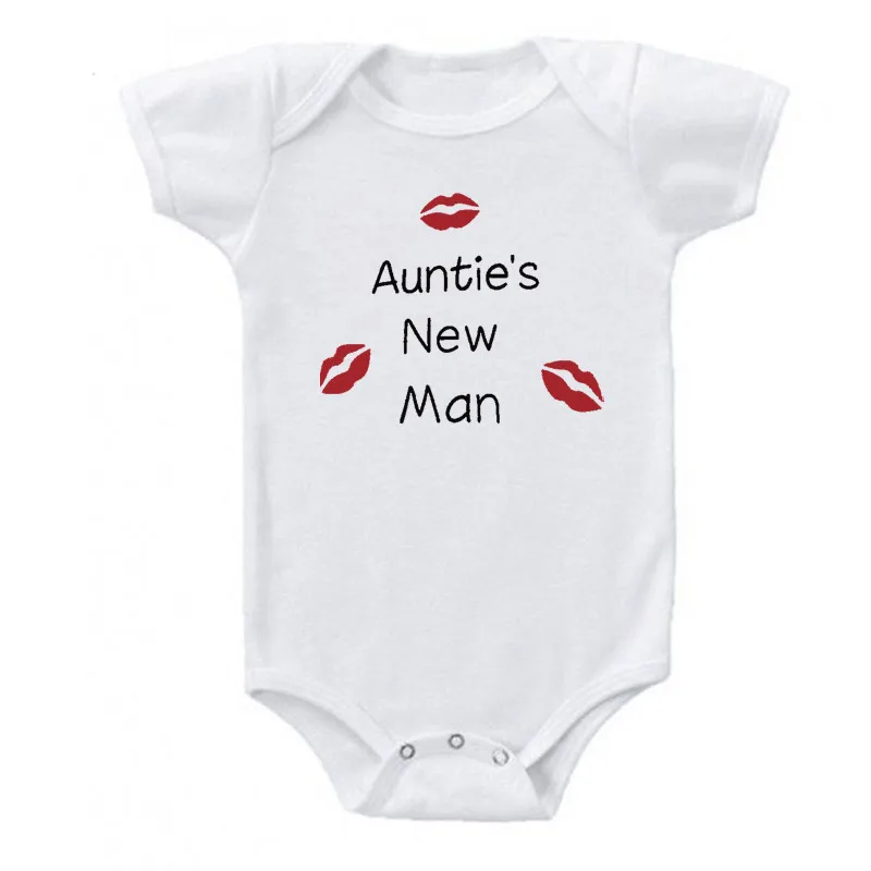 Новинка, забавный боди для новорожденных с принтом «Auntie's», хлопковые комбинезоны с короткими рукавами, цельная Одежда для маленьких мальчиков и девочек