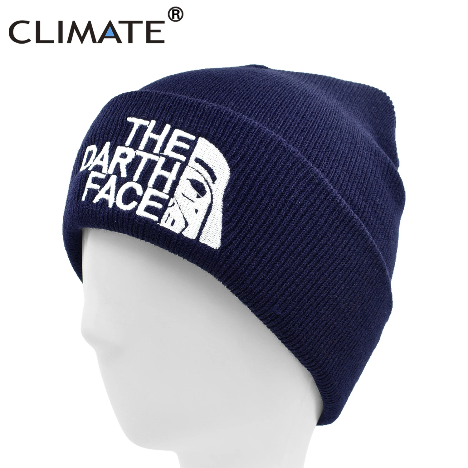 Darth Face Hat Beanie Star Men's Winter Warm Hat Beanie Soft Knitted Beanies for Adult Men Women CLIMATE
