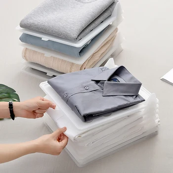 

10Pcs Multifunctional Durable Clothes Fold Board Plastic Storage Fold Board Unique Clothing Shelves Stacked Board Household Cl
