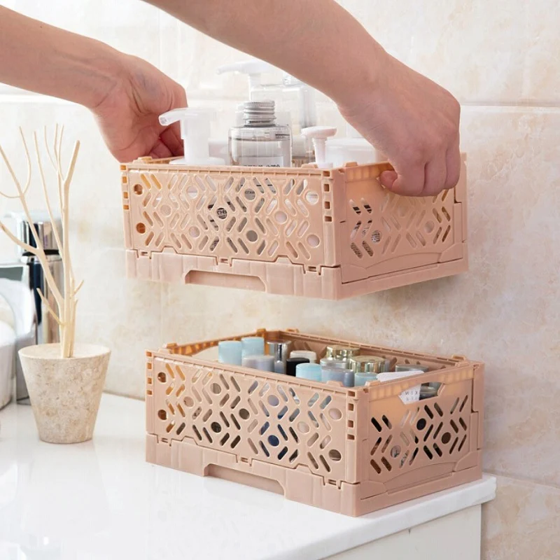

Stackable Desktop Storage Basket Sundries Storage Box Foldable Storage Box Home Organizer Box