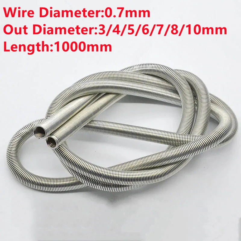 

2PCS,1 Meter Custom Tension Spring Pullback Extension Spring,0.7mm Wire Diameter*3/4/5/6/7/8/10mm Out Diameter*1000mm Length