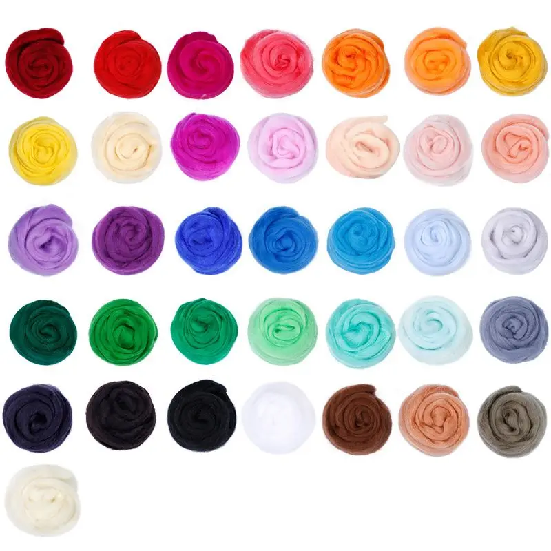 

Needle Felting Kit 36 Colors Wool Roving Felting Wool DIY Felting Needles A0NA