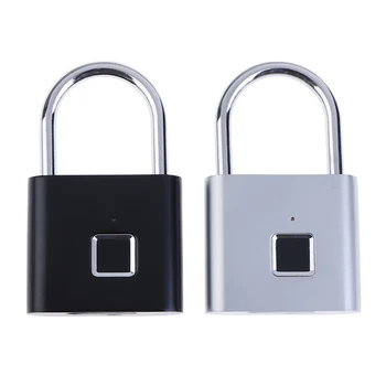 

Security Door Lock Smart Keyless USB Rechargeable Fingerprint Padlock For Locker Sports School Zinc alloy Metal(No Key App Lock)