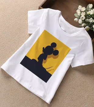 

Kawaii New Girls Tops Cartoon Mouse Happy Expression Boys T Shirts Fashion Kids T Shirt Leisure Harajuku Aesthetics Round Neck