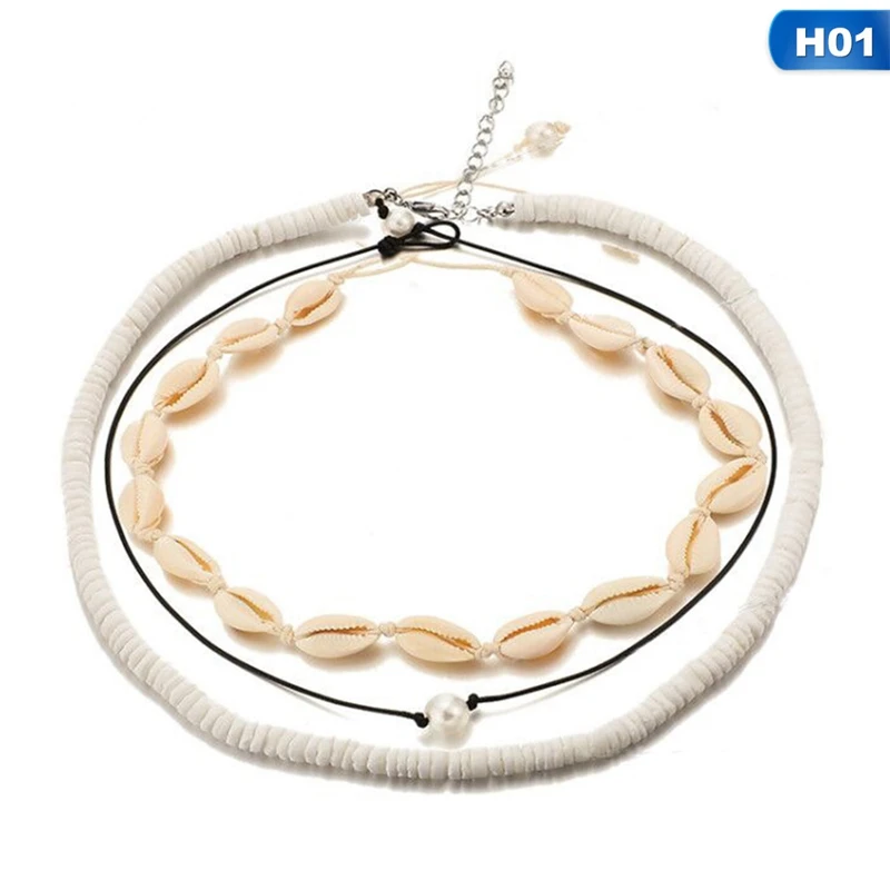 3 шт./компл. естественная оболочка жемчужные Rope Chain, Цепочки и ожерелья Для женщин Мода Регулируемая ключицы колье Цепочки и ожерелья ювелирных изделий - Окраска металла: 1