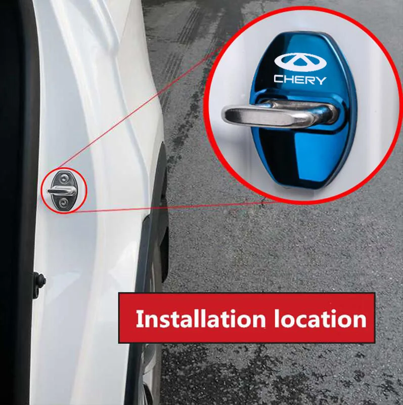 Car styling door lock covers for CHERY TIGGO 3 4 5 PRO 8 protective and decoration car accessories sticker car door lock cover car styling stickers