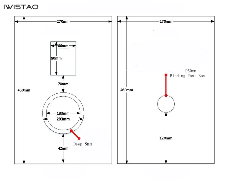 Iwistao HIFI 2 способ герметичный динамик пустой шкаф 8 дюймов 1 пара готовая из чистой твердой древесины для лампового усилителя