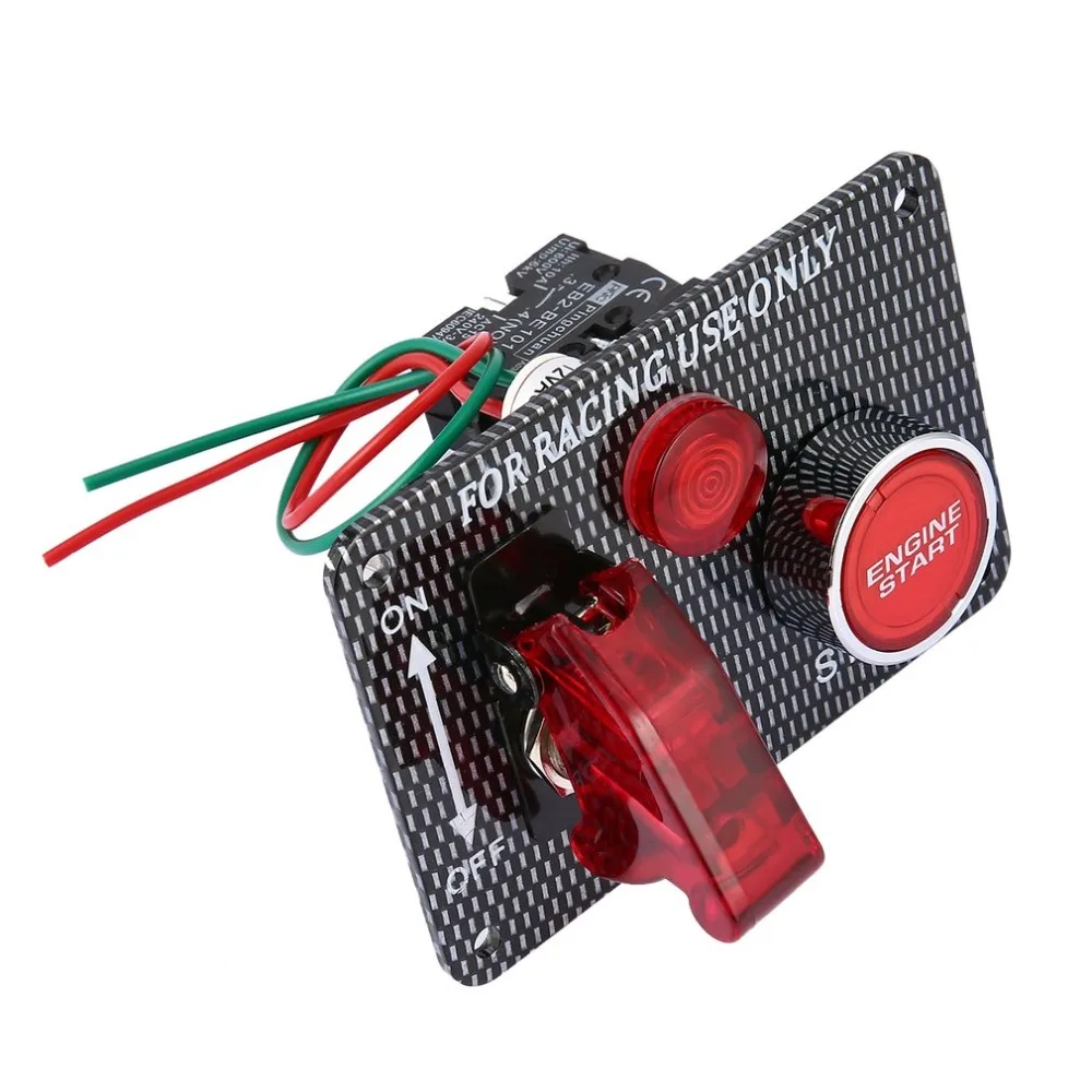 Racing Car 12V Ignition Switch Panel Engine Start Push Button LED Toggle Professional Switch for Car Modification 2 Button
