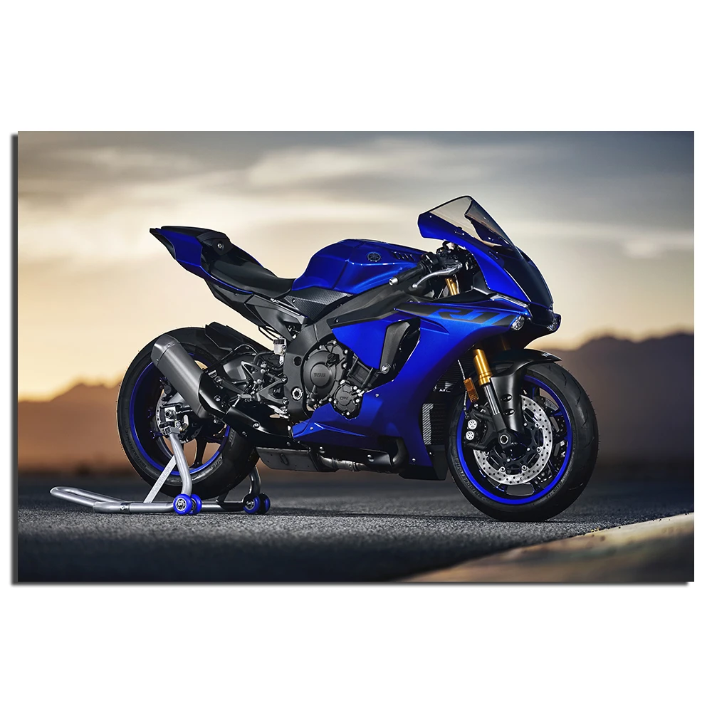 Wall Art Motorcycle Picture YZF R1 Super Bike Poster Canvas Prints Framed Paintings for Living Room Decor | Дом и сад