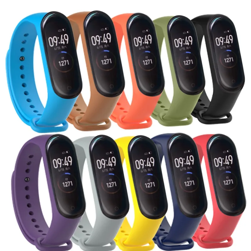 

260mm Soft Silicone Wristband Replacement Watch Band Strap For Xiaomi Mi Band 4 Muti-Color