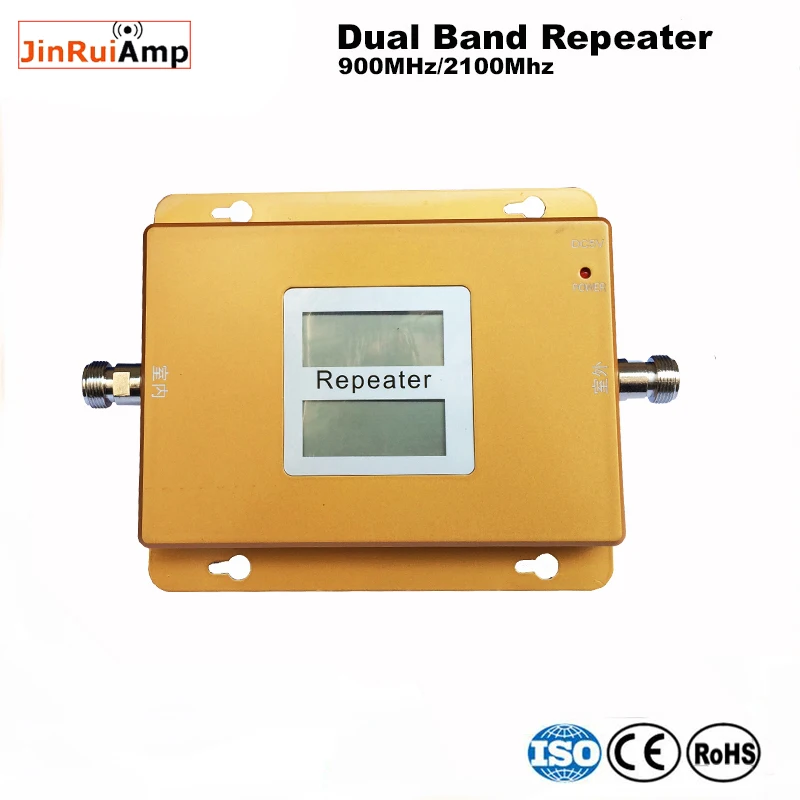 Dual band ретранслятор gsm усилитель сигнала WCDMA gsm повторитель 900 2100 2g, 3g, с функцией(край к оператору сотовой связи HSPA) GSM WCDMA UMTS Репитер сигнала сотового телефона с ЖК-дисплеем СОП