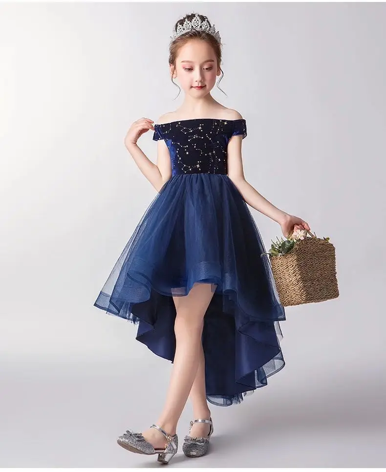 

2019 Princess Pink Crew Neck A Line Tulle Flower Girl Dresses with Gold Sequins Sheer Long Sleeves Lace Flowers Girls Pageant Go