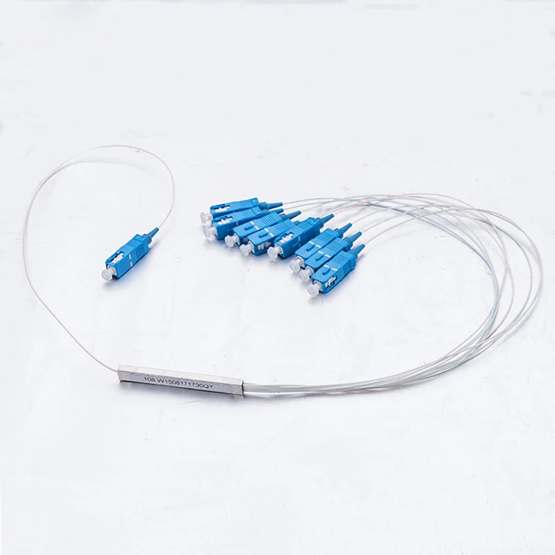 0,9 мм стальной трубчатый волоконно-оптический разветвитель plc 1x8 SC/PC Mini Blockless 1*8 PC разъем