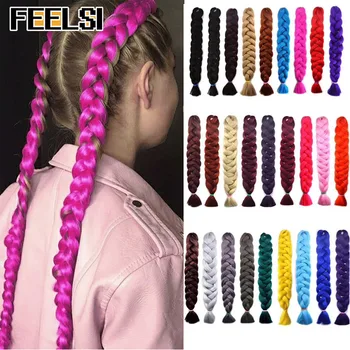 Alileader Pure Color Braiding Hair One Piece Inch Synthetic High Temperature Fiber Jumbo Braid Synthetic Hair Extensions Buy At The Price Of 1 06 In Aliexpress Com Imall Com