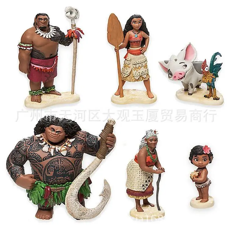 

6pcs/set Moana princess boneca Moana dolls Pua Anime Action Figure PVC toys Collection figures for friend gift