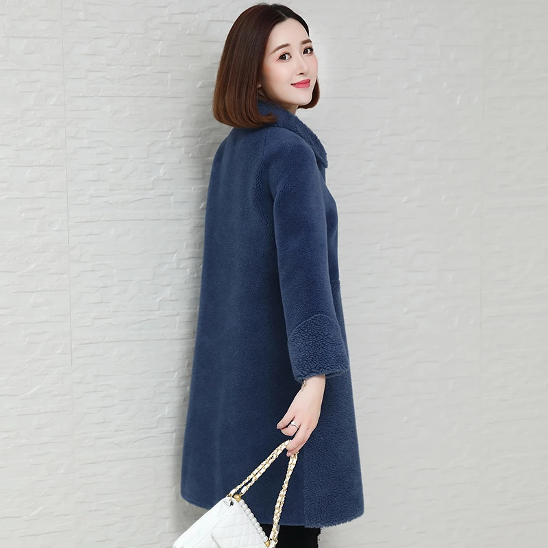

Fur Real Coat Women Winter Sheep Shearing Wool Jacket Korean Long Coats and Jackets Women Clothes 2020 HK88027-3 KJ3537 s s