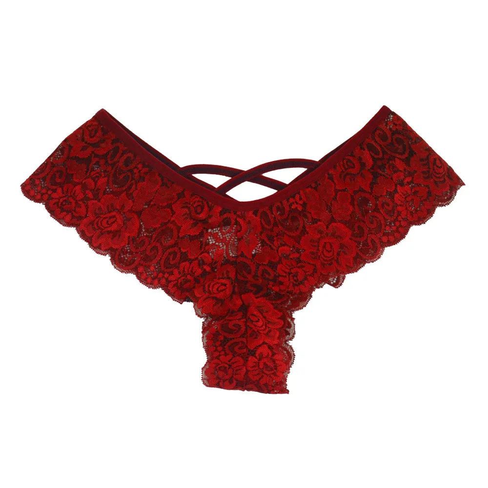 Red Сексуальное женское нижнее белье, кружевные стринги с цветами, трусики-стринги, женское нижнее белье, стринги, сексуальное женское нижнее белье, эротическое нижнее белье размера плюс - Цвет: Red