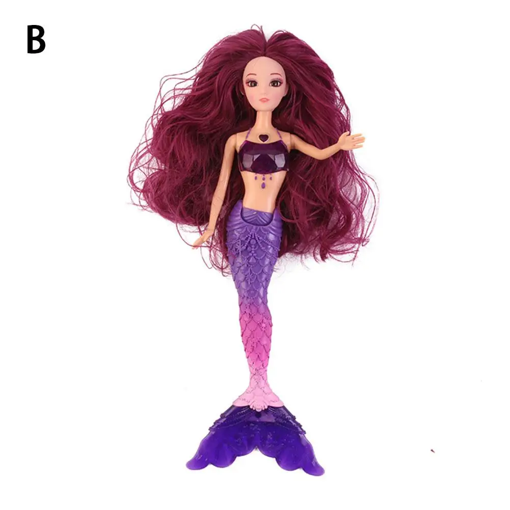 NEW Rainbow Lights Mermaid Music Dolls Toy For Girl Birthday Gifts Fashion Ariel Princess Mermaid Doll With LED Light