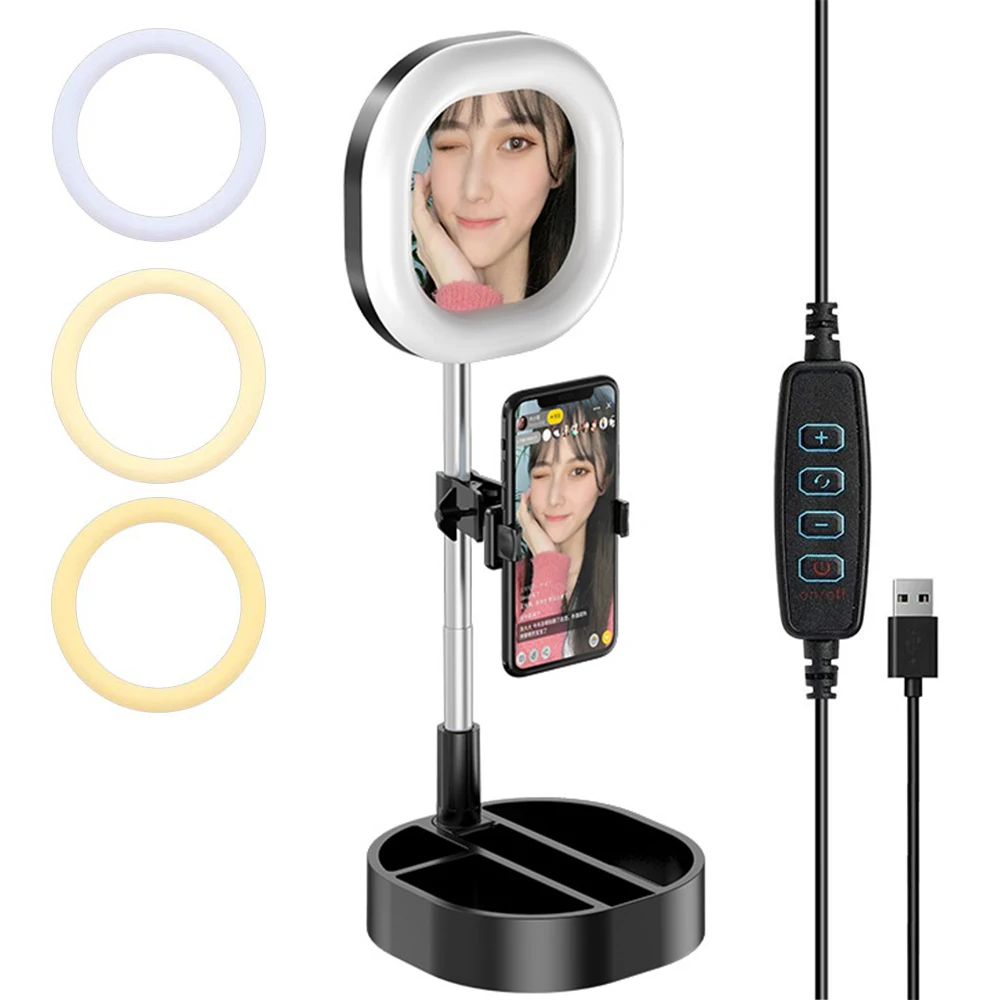 Universal USB Selfie Ring Light Photo Studio Camera Lights Dimmable Video Lighting With Stand For
