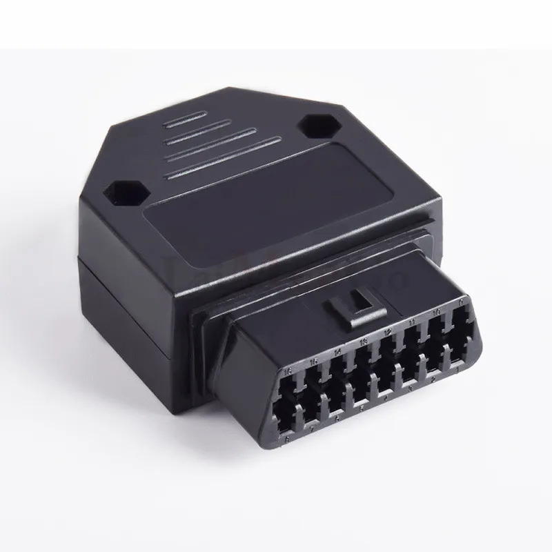 Universal OBDII OBD2 16Pin Female Connector OBD II Female Plug AdapterOBDII 16pin Connector Adaptor OBD plug + case + Screw (4)