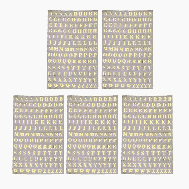 5Pcs 3mm Alphabet Letters Chunky Glitter Epoxy Resin Decorative Stickers Engkish Letters Numbers UV Epoxy Resin Fillings GD-A