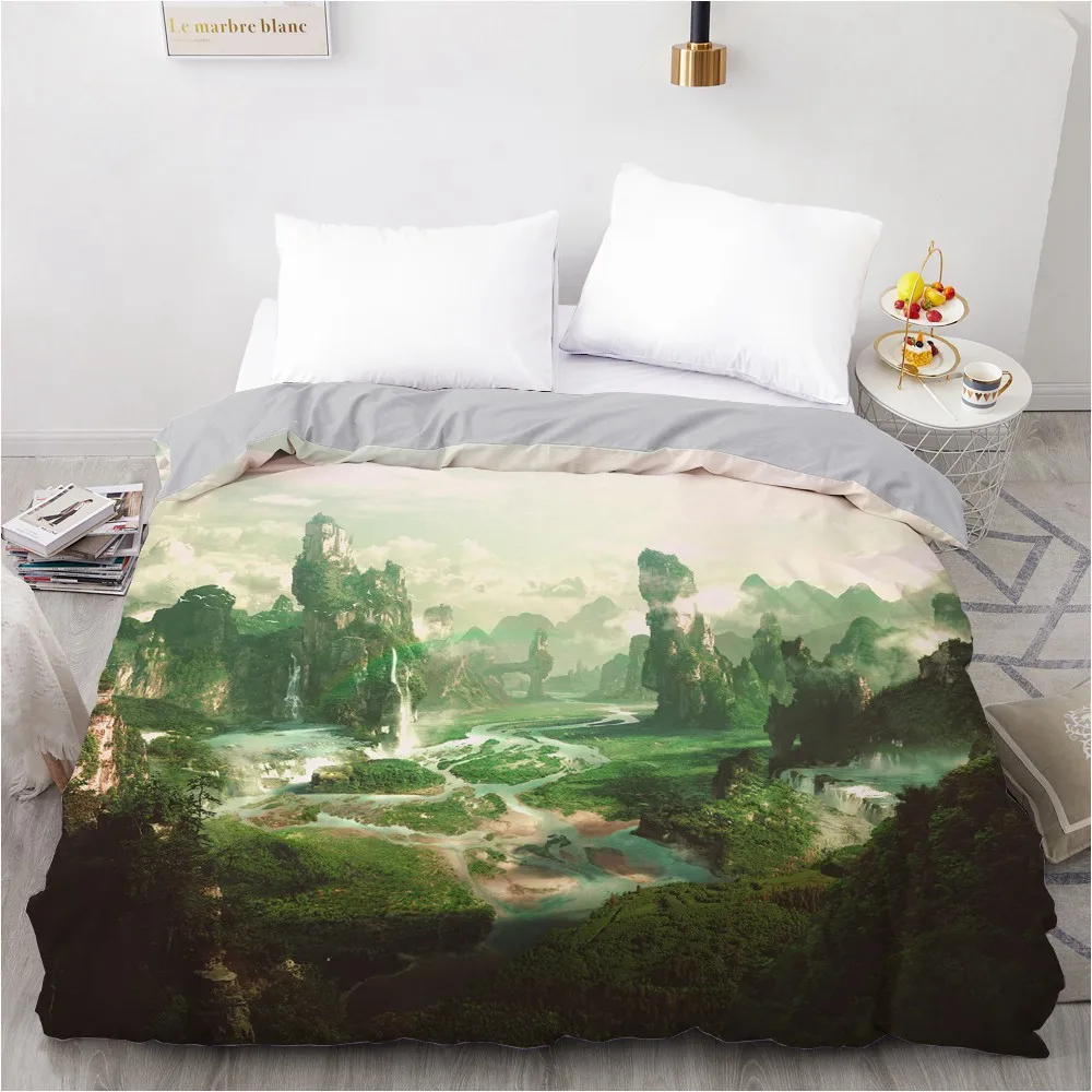 

1PCS Duvet Cover,3D HD Printing Quilt Cover 240x220/200x200/140x200/180x210,Game Landscape Bedding King/Queen/Double,Drop Ship