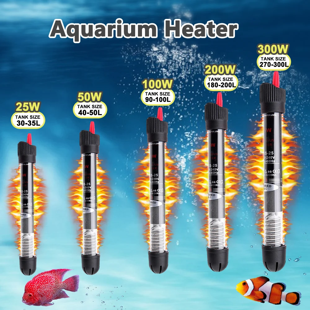 1pc Automatic Constant Temperature Heating Rod Power Saving Heater Aquarium Heater Fish Tank Water Aquarium Accessories