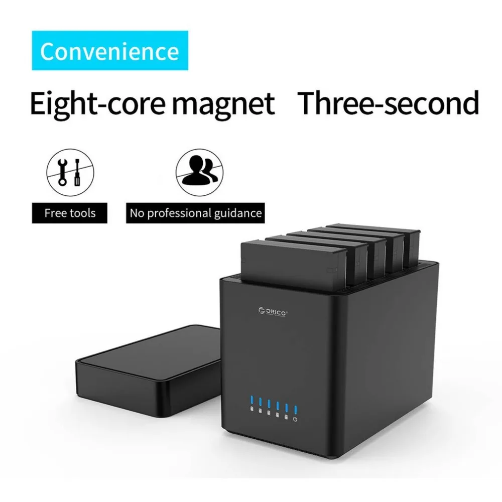 DS500U3-V1 Черный Инструмент Бесплатный Алюминиевый USB 3,0 5-bay 3,5 дюймов SATA жесткий диск Корпус HDD док-станция Поддержка 5*8 ТБ