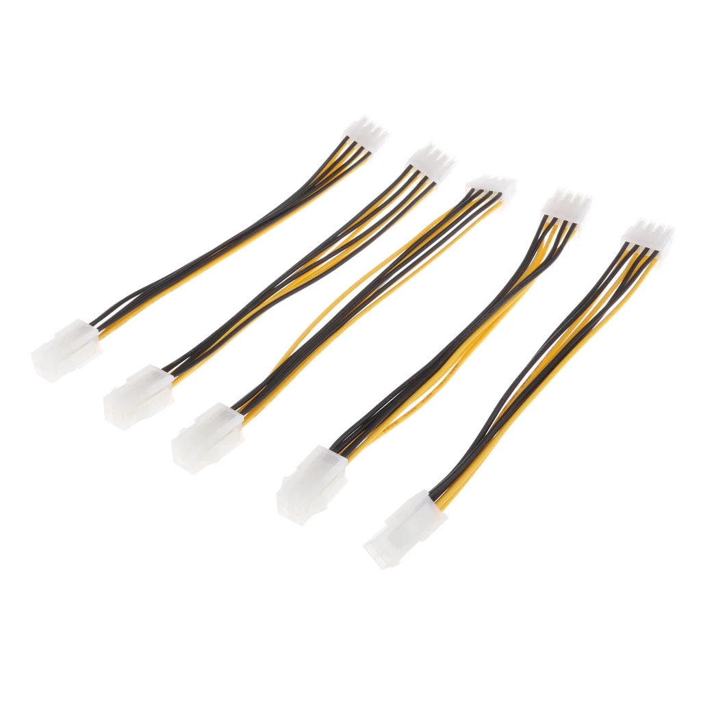 Набор из 5 ATX 4 Pin Female to 8 Male EPS CPU силовой преобразователь кабель