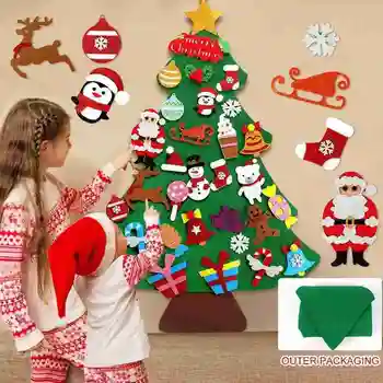 

Creative DIY Felt Christmas Tree New Year Gifts Kids Toys Artificial Tree Wall Hanging Ornaments Christmas Decoration for Home